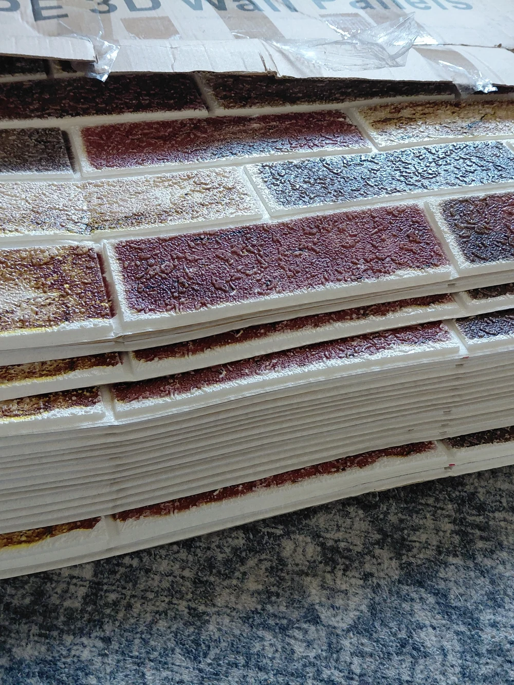 Brick Accent Peel-and-Stick Wallpaper Panel in Red and Tan